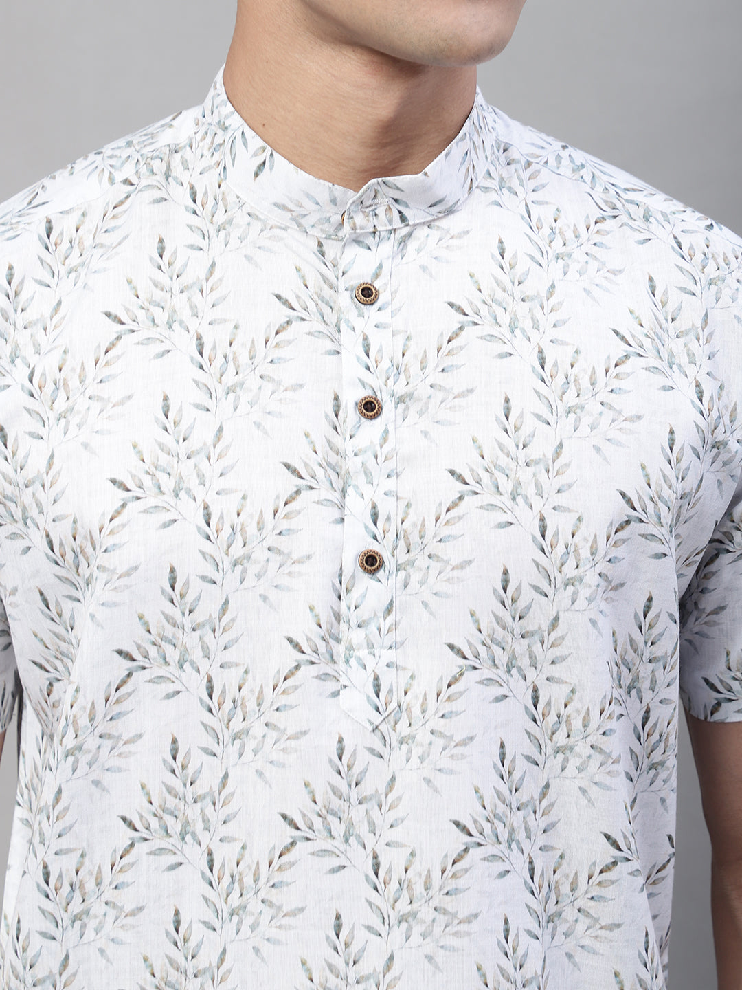 Louis Monarch Men Printed White Pure Cotton Straight Kurta