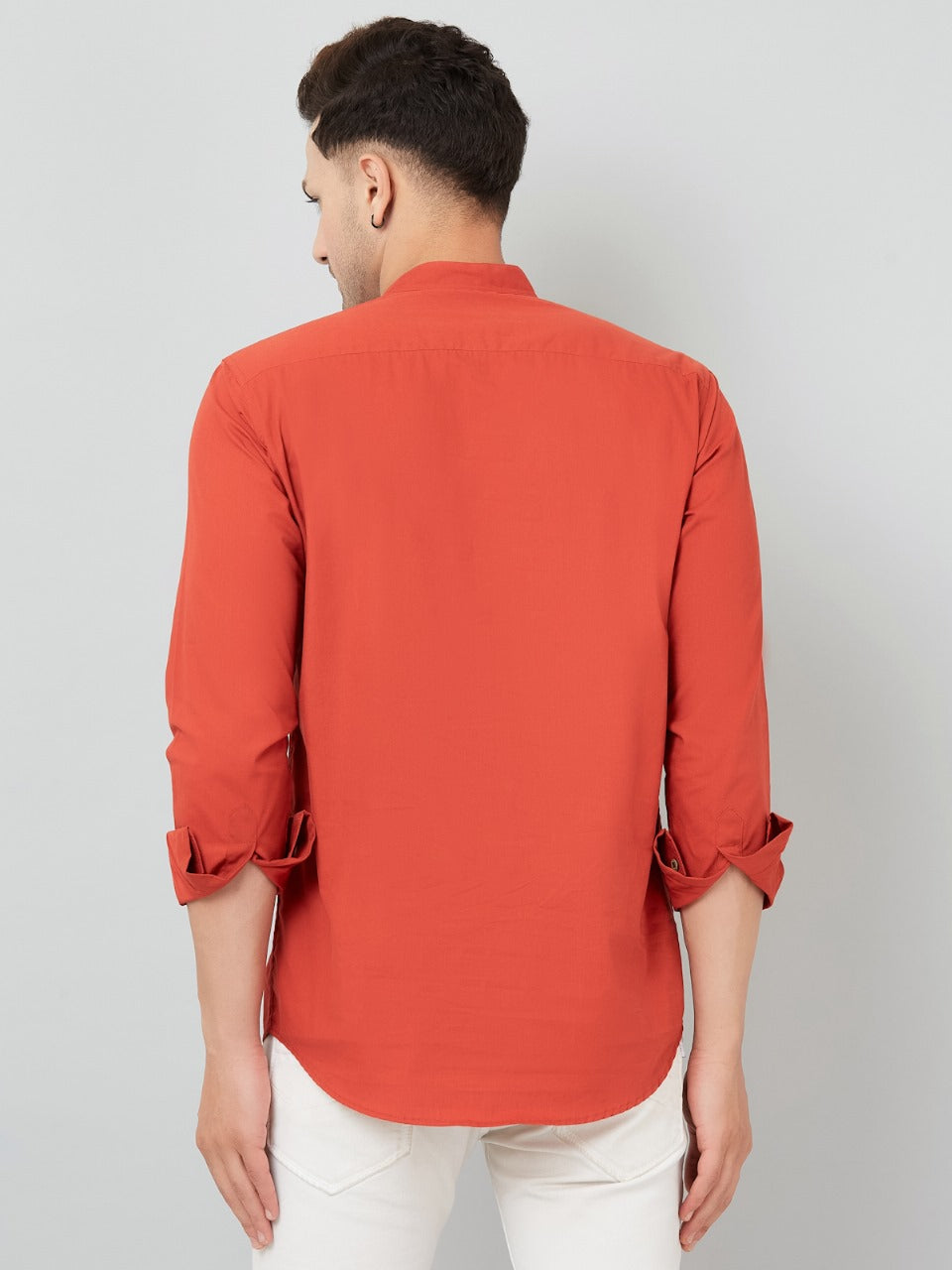 Louis Monarch Men Solid Orange Pure Cotton Straight Short Kurta