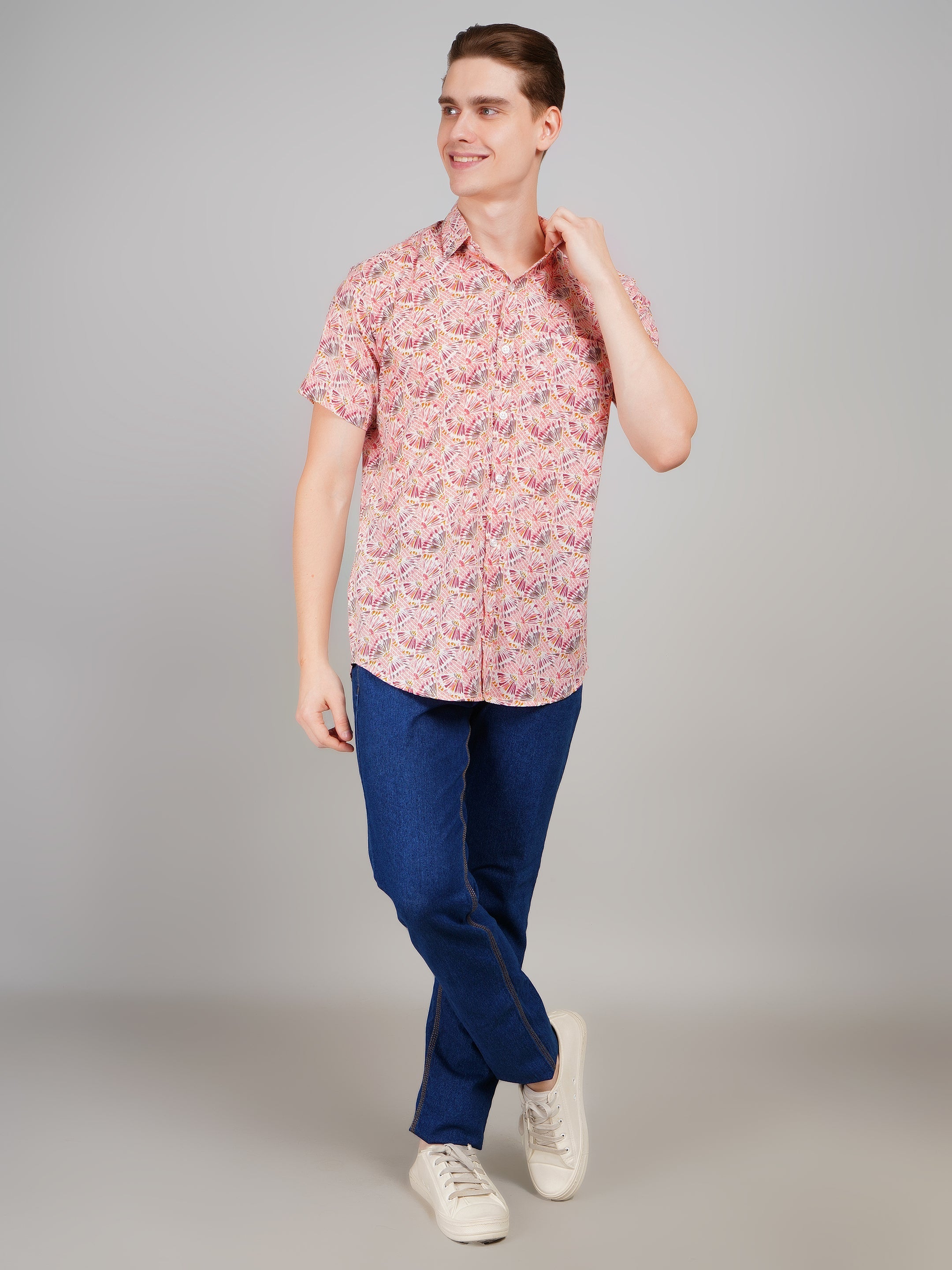 Louis Monarch Premium Jaipuri Printed Cotton Half Sleeve Casual Shirt