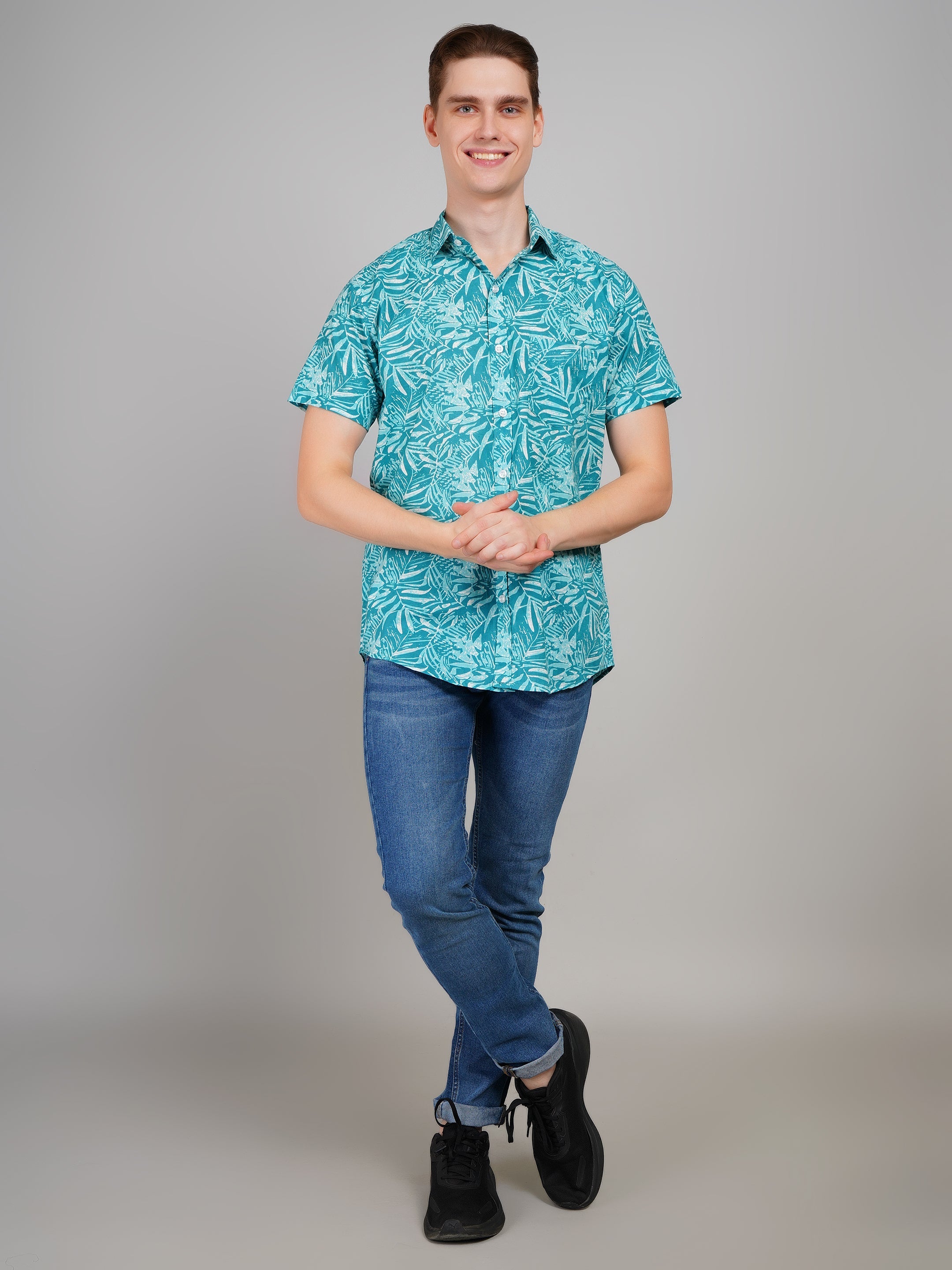 Louis Monarch Premium Jaipuri Printed Cotton Half Sleeve Casual Shirt