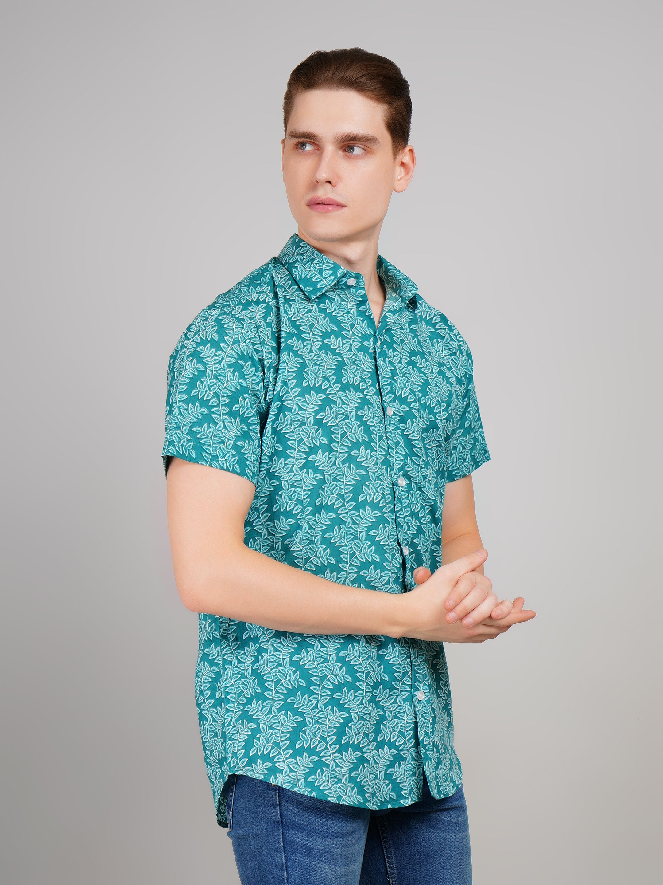Louis Monarch Premium Jaipuri Printed Cotton Half Sleeve Casual Shirt