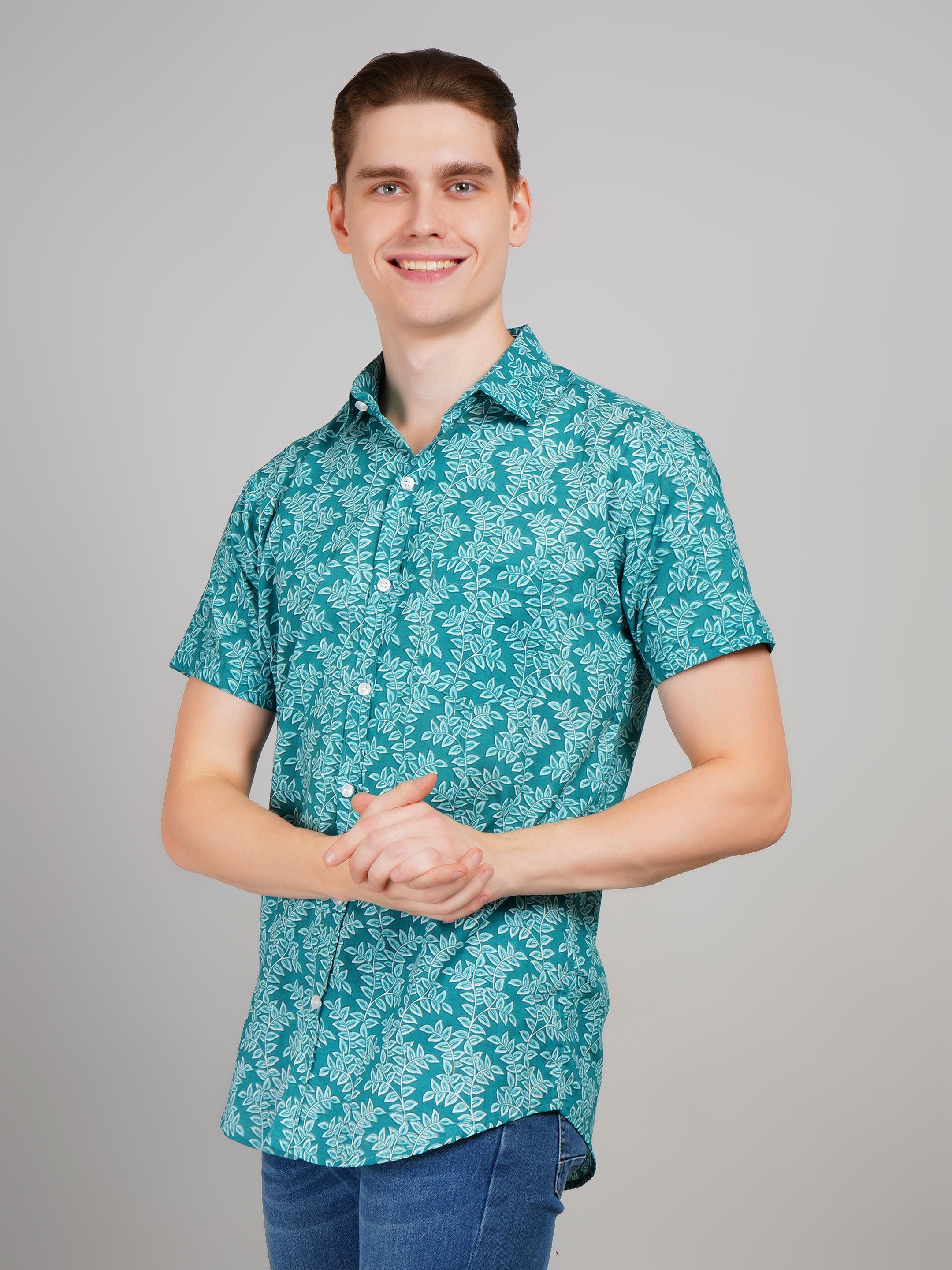 Louis Monarch Premium Jaipuri Printed Cotton Half Sleeve Casual Shirt