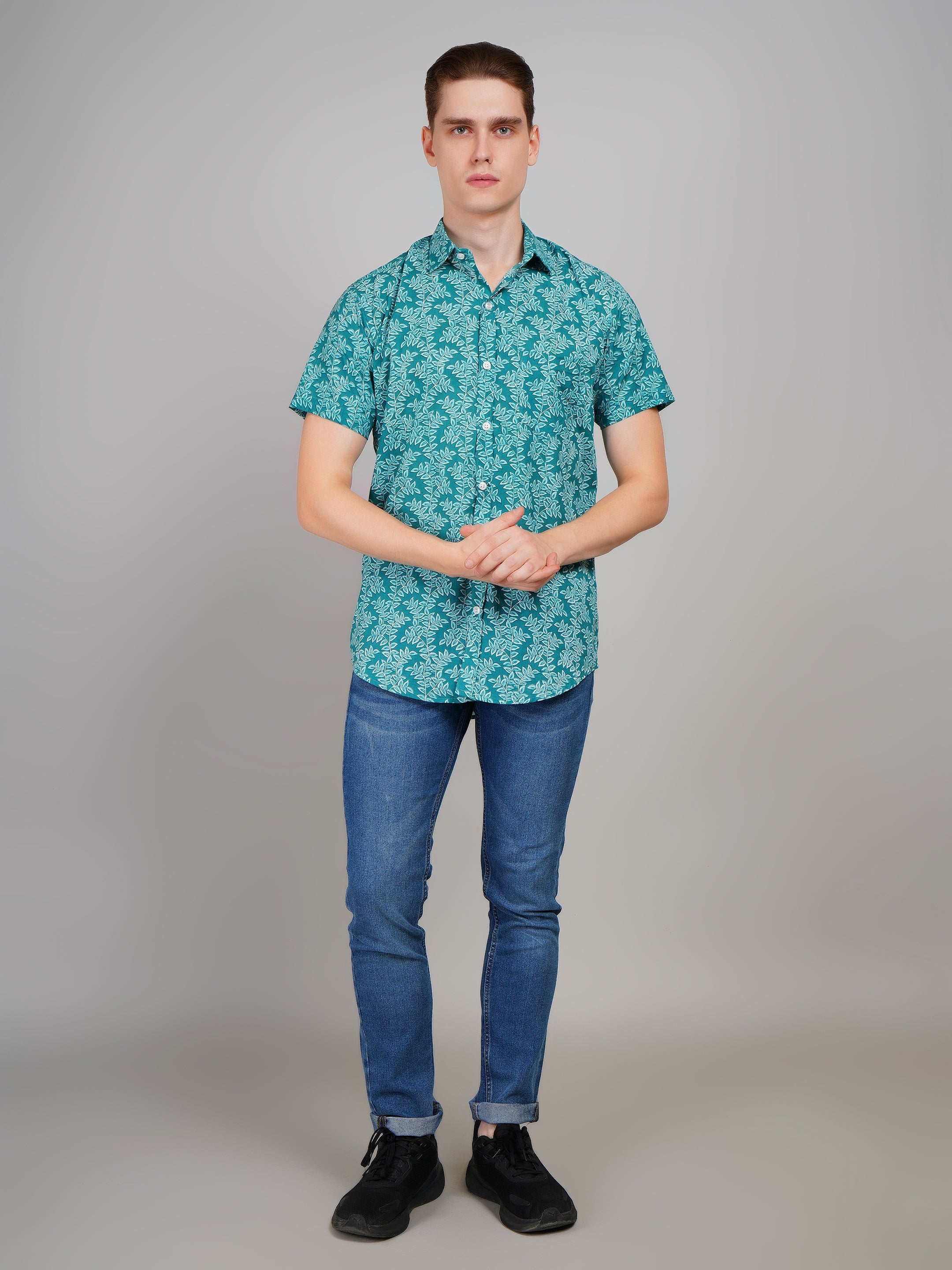 Louis Monarch Premium Jaipuri Printed Cotton Half Sleeve Casual Shirt