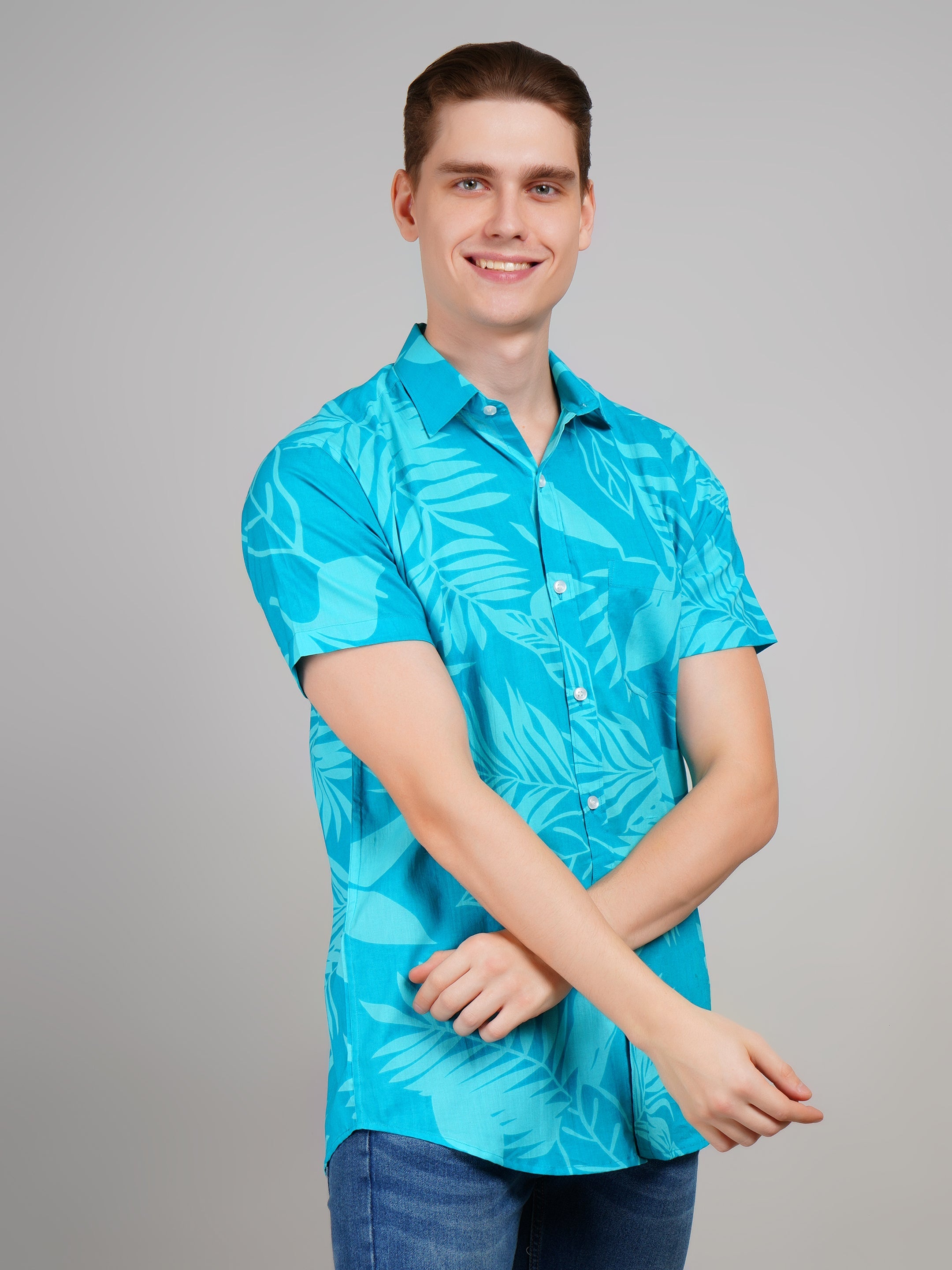 Louis Monarch Premium Jaipuri Printed Cotton Half Sleeve Casual Shirt