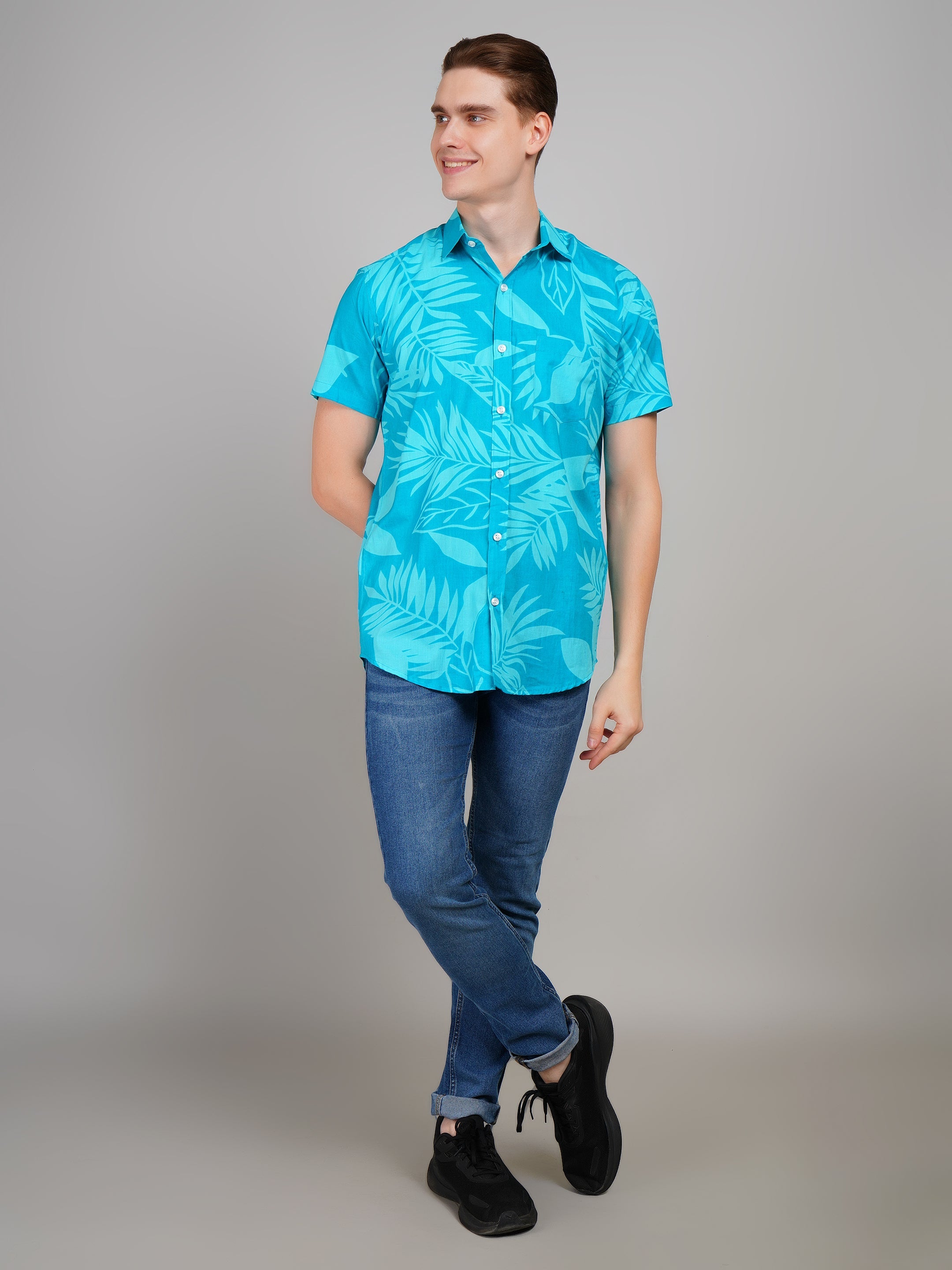 Louis Monarch Premium Jaipuri Printed Cotton Half Sleeve Casual Shirt