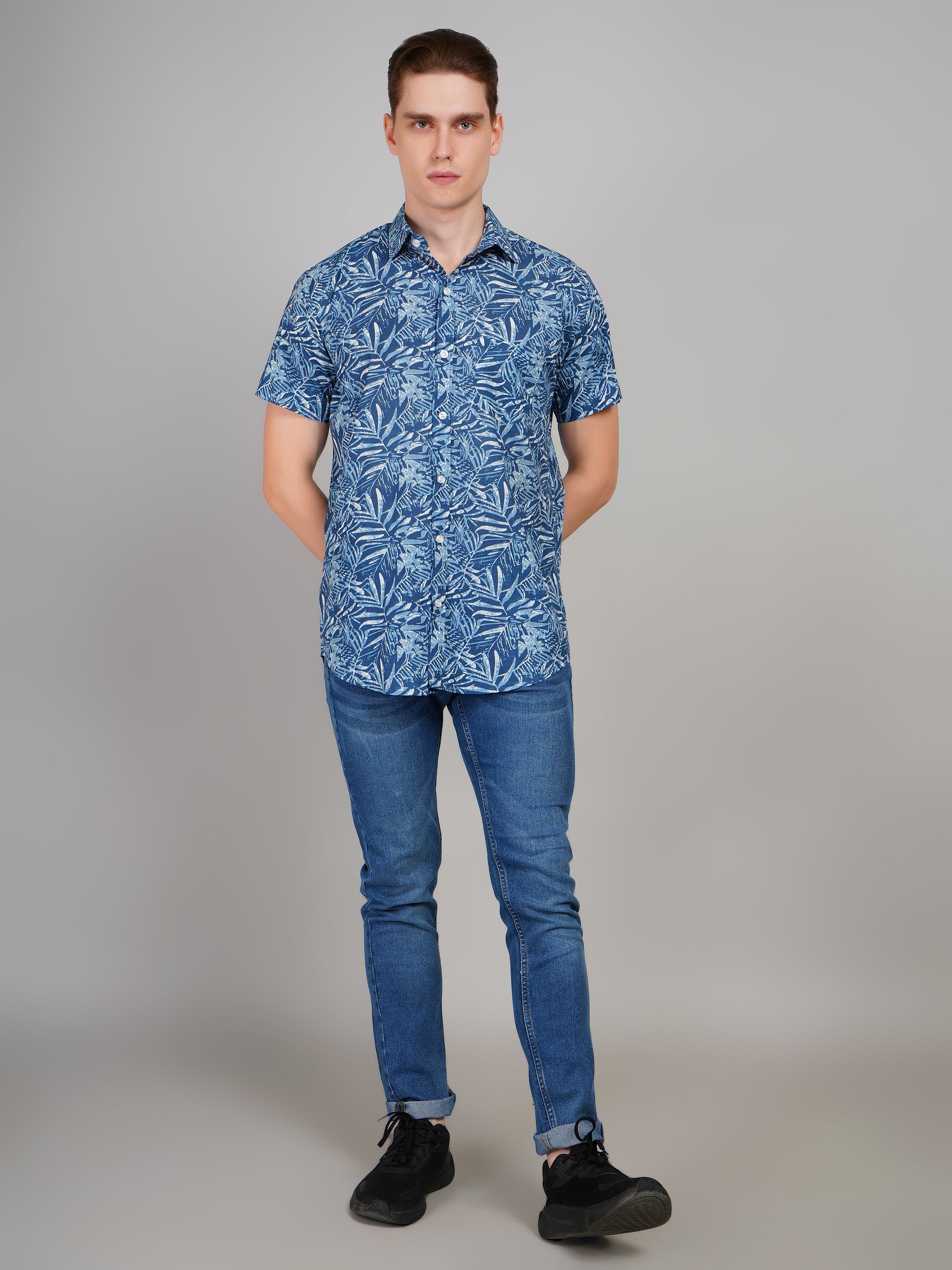 Louis Monarch Premium Jaipuri Printed Cotton Half Sleeve Casual Shirt