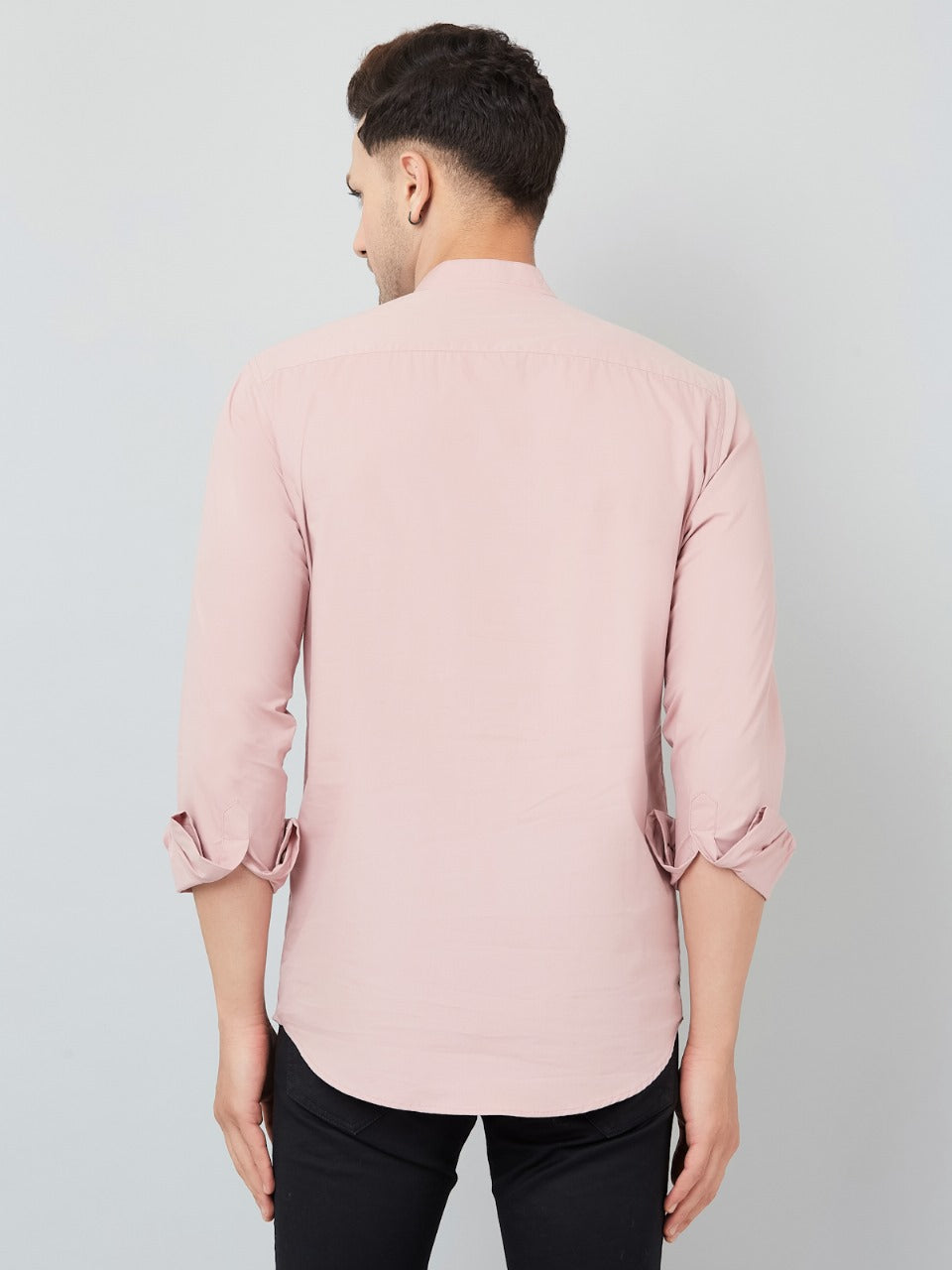 Louis Monarch Men Solid Peach Pure Cotton Straight Short Kurta