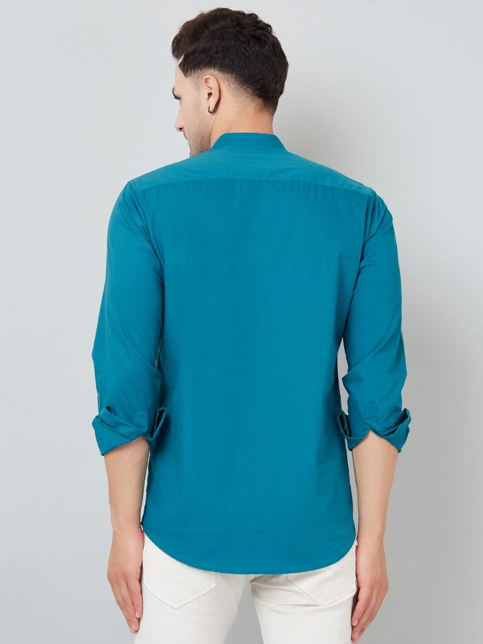 Louis Monarch Men Solid Airforce Pure Cotton Straight Short Kurta