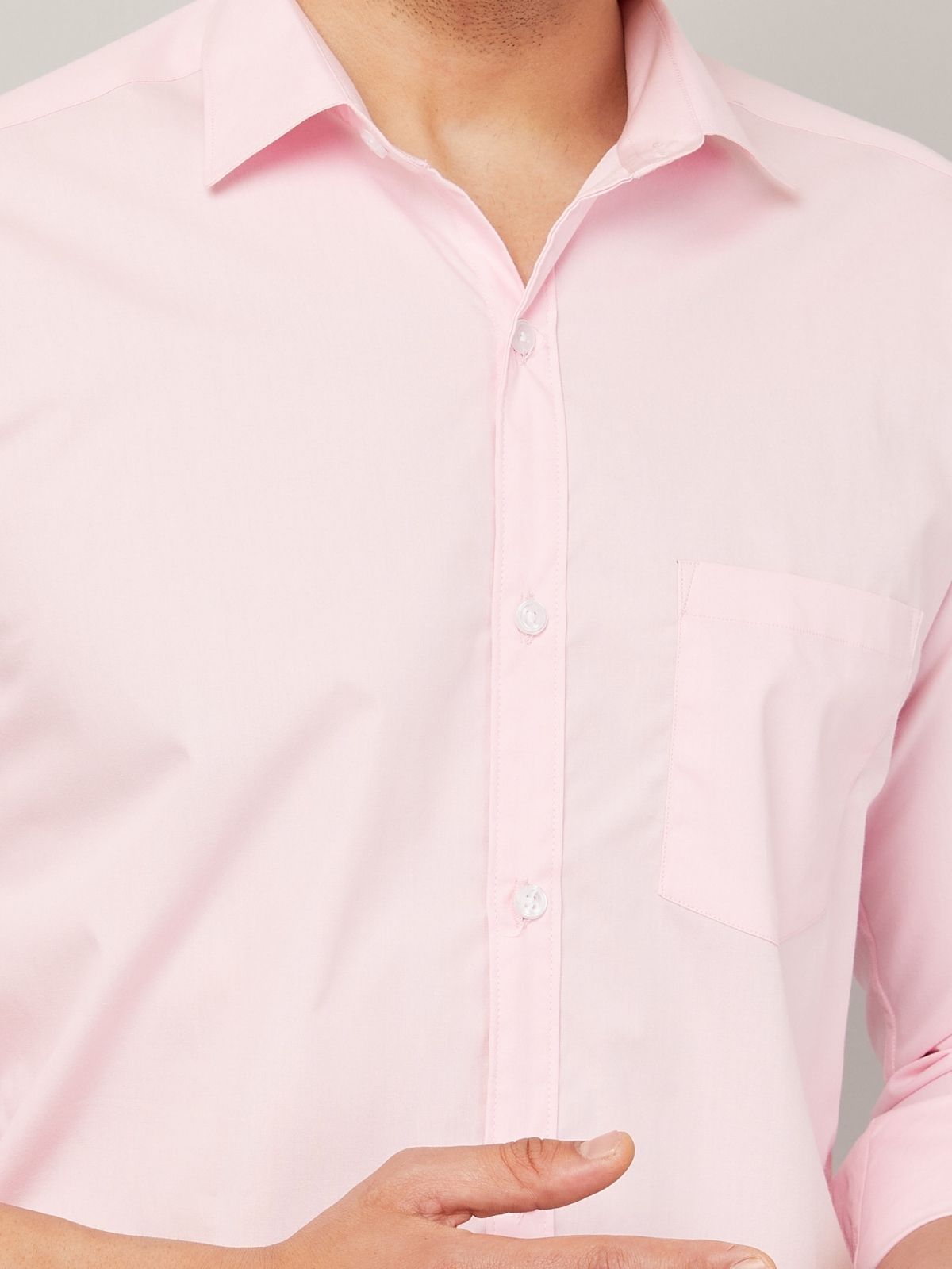Louis Monarch Men Regular Fit Solid Spread  Collar Casual Pink Color Shirt