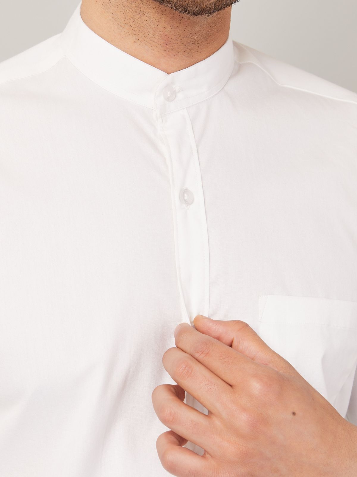 Mandarin collar shirt