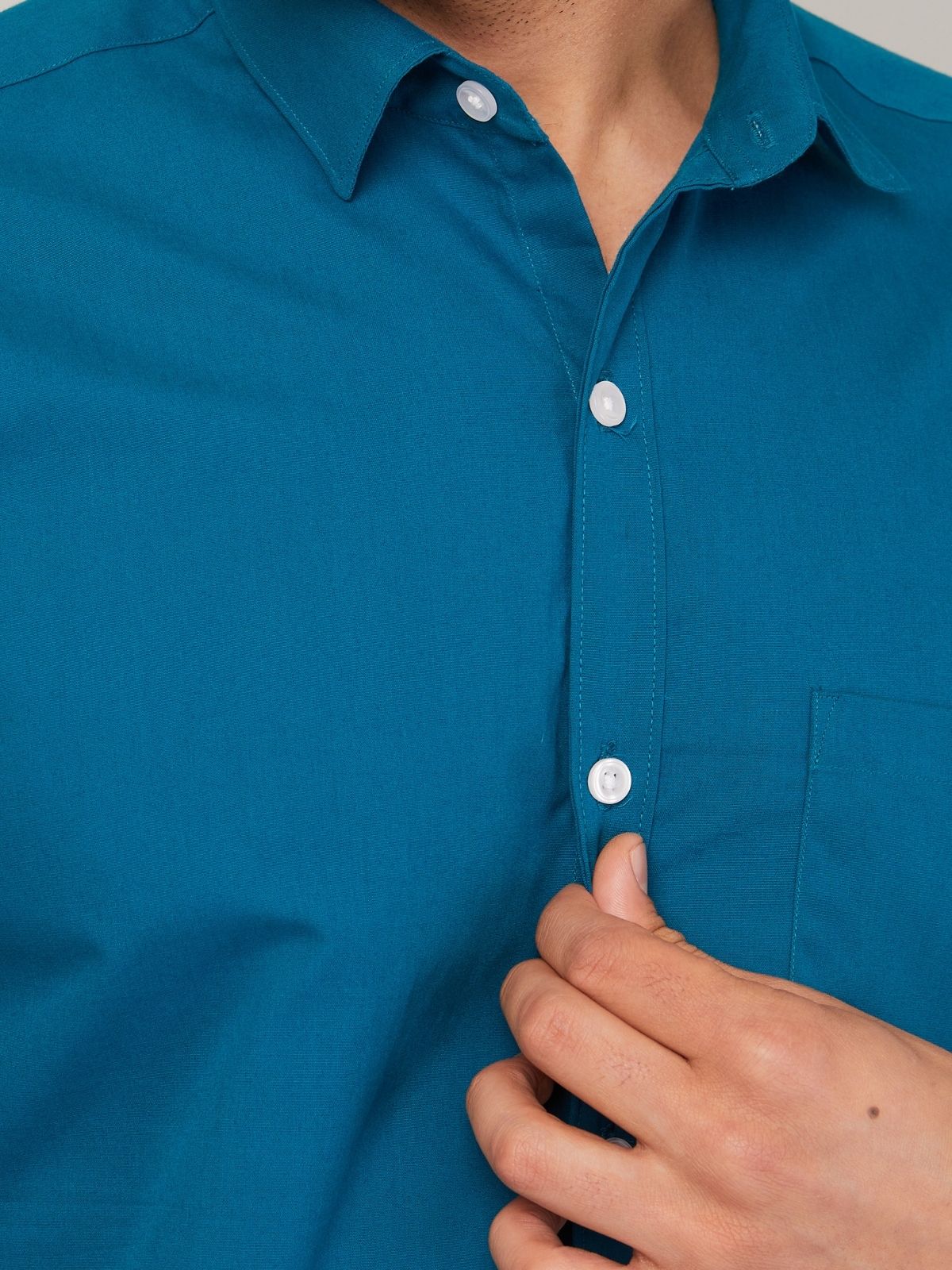 Louis Monarch Men Regular Fit Solid Spread  Collar Casual Airforce Color Shirt