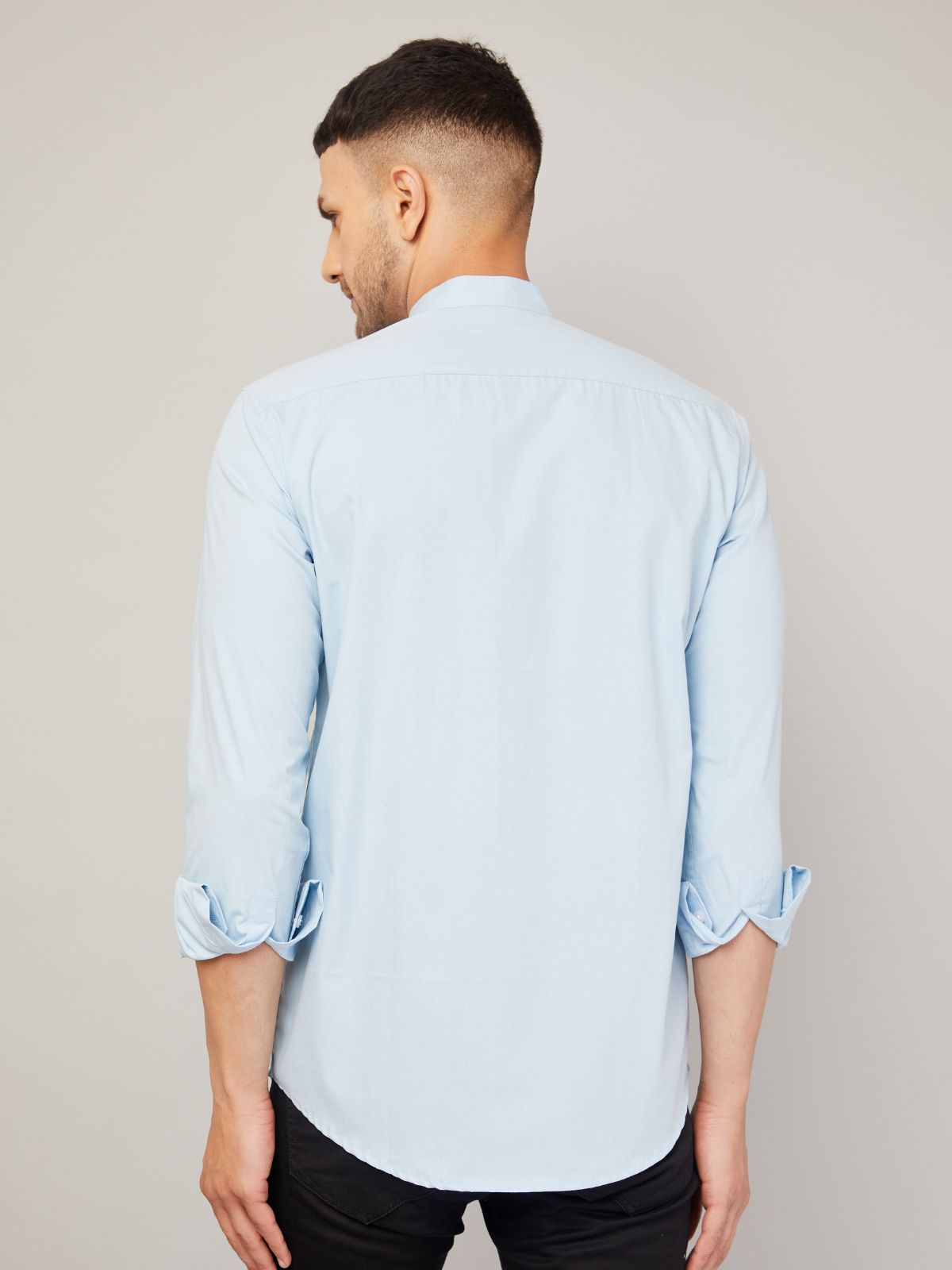 Mandarin collar shirt