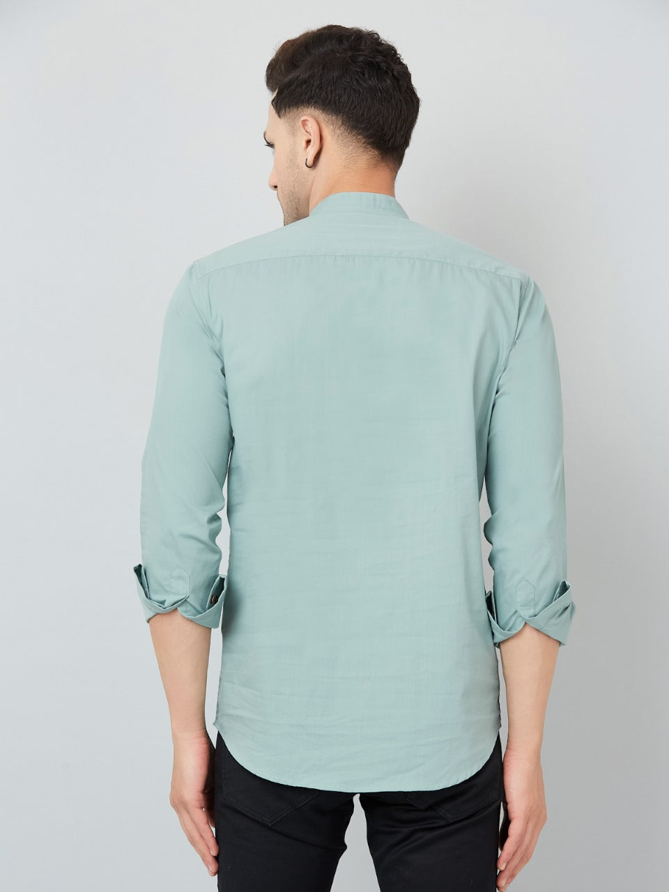 Louis Monarch Men Solid Pista Pure Cotton Straight Short Kurta