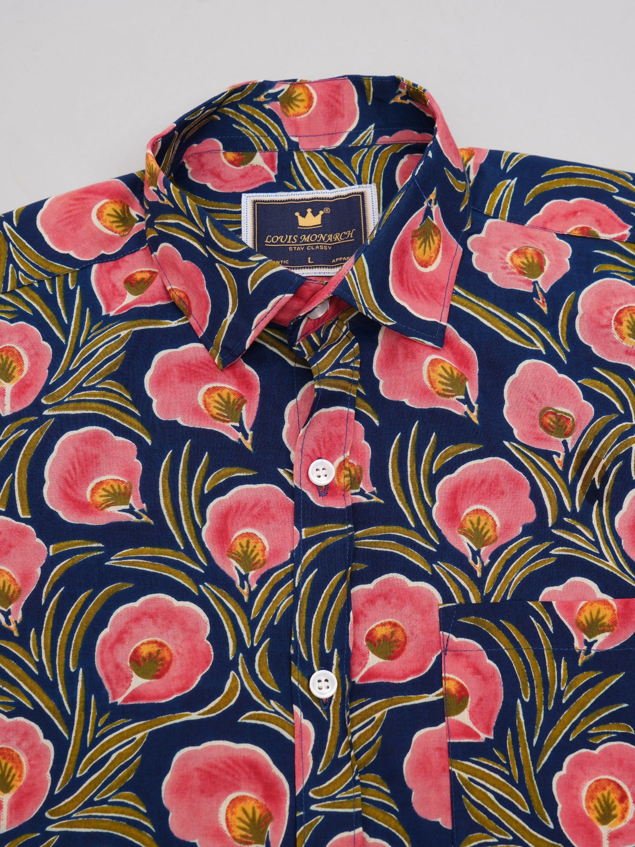 Louis Monarch Premium Jaipuri Printed Cotton Half Sleeve Casual Shirt