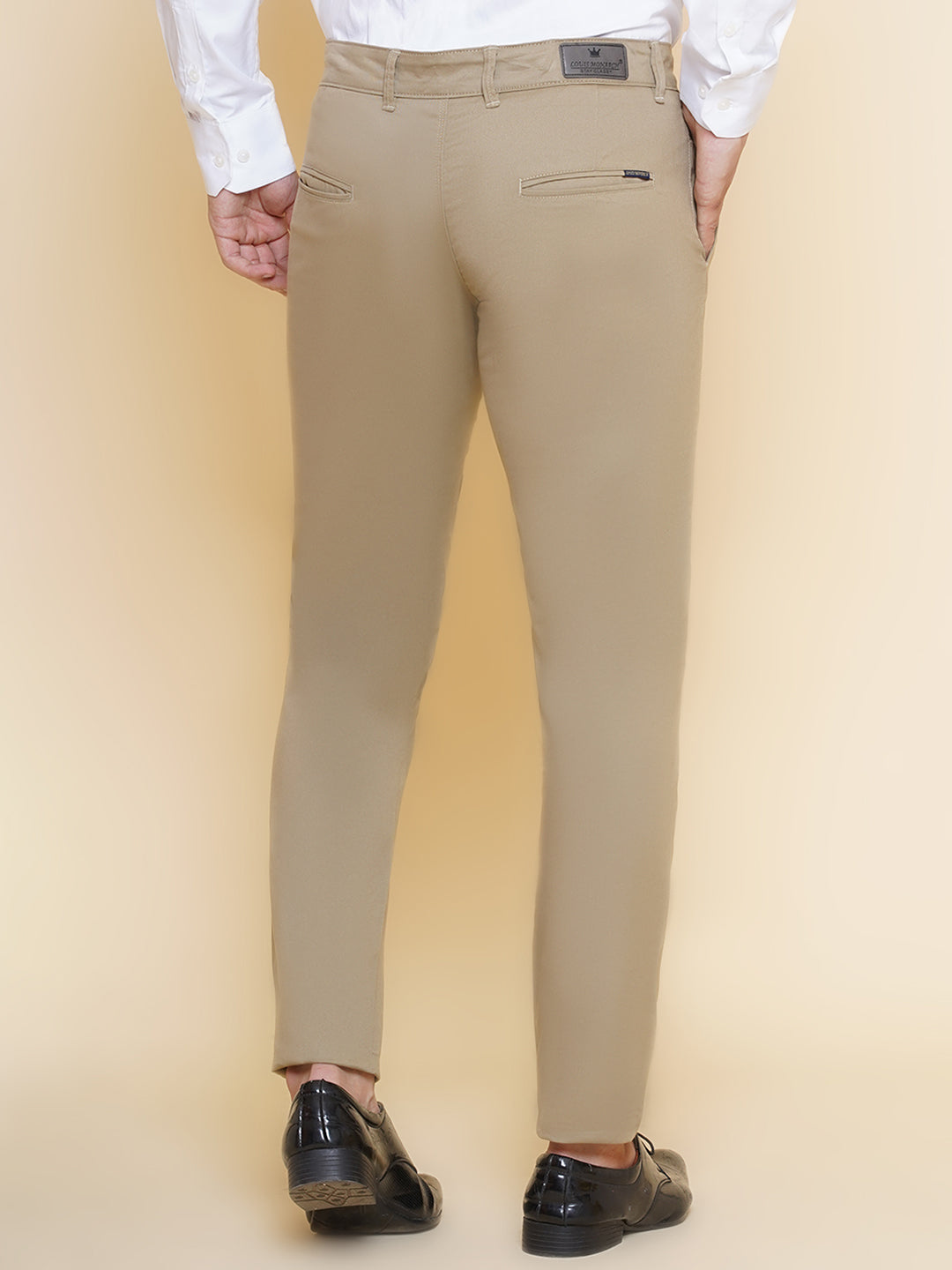Louis Monarch Men Regular Fit Chiku Pure Cotton Trousers