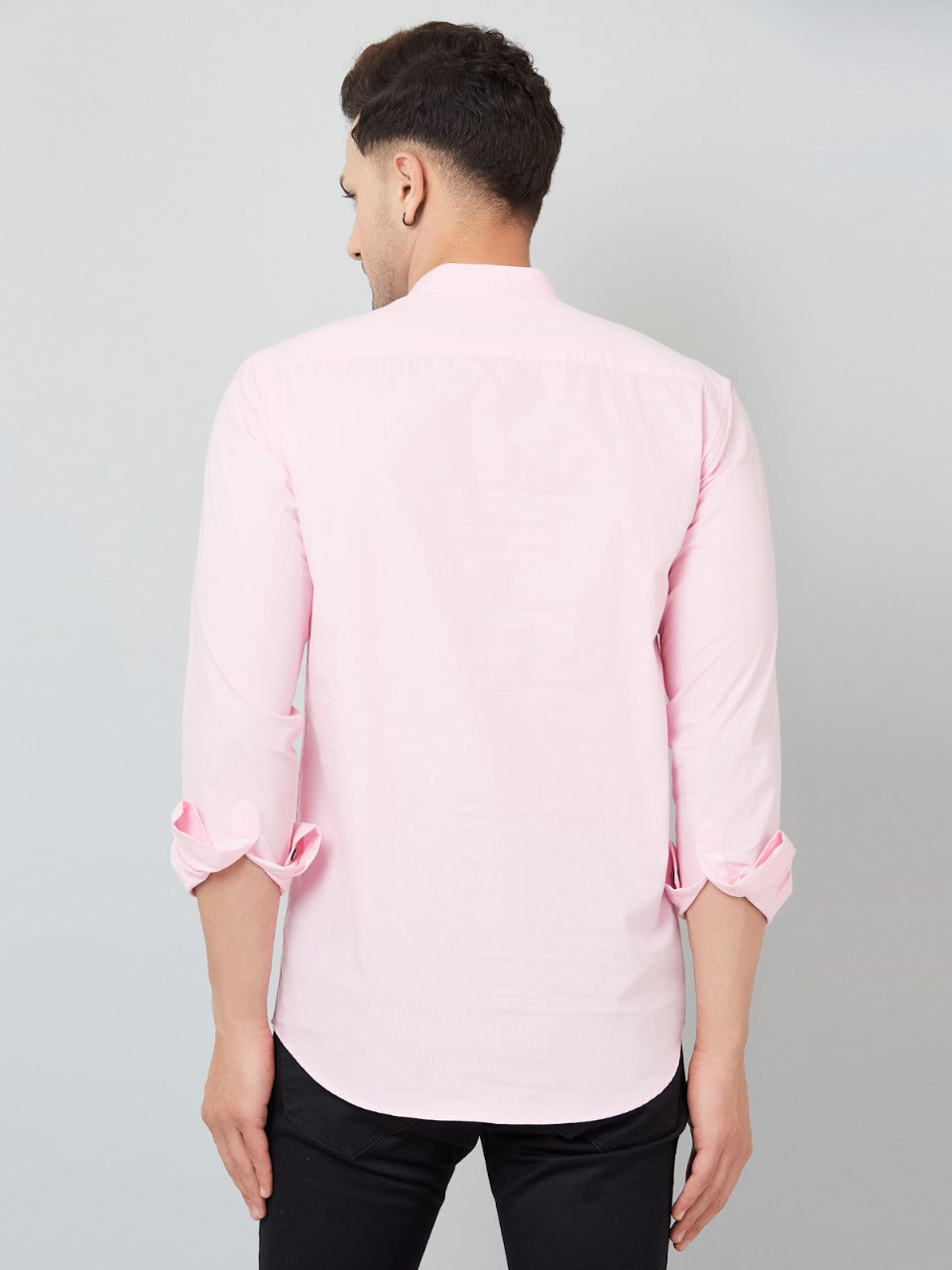 Louis Monarch Men Solid Pink Pure Cotton Straight Short Kurta