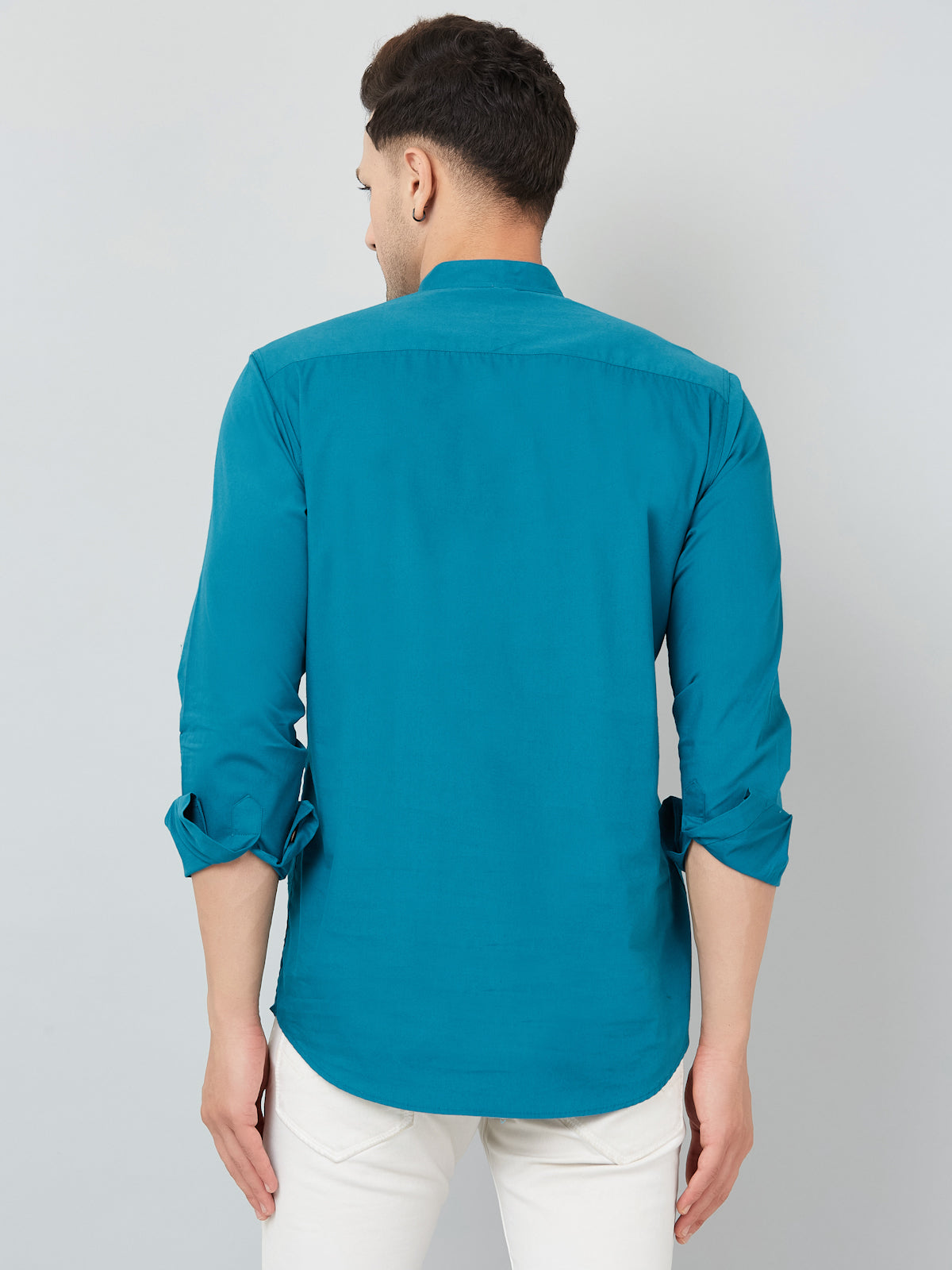 Louis Monarch Men Solid Airforce Pure Cotton Straight Short Kurta