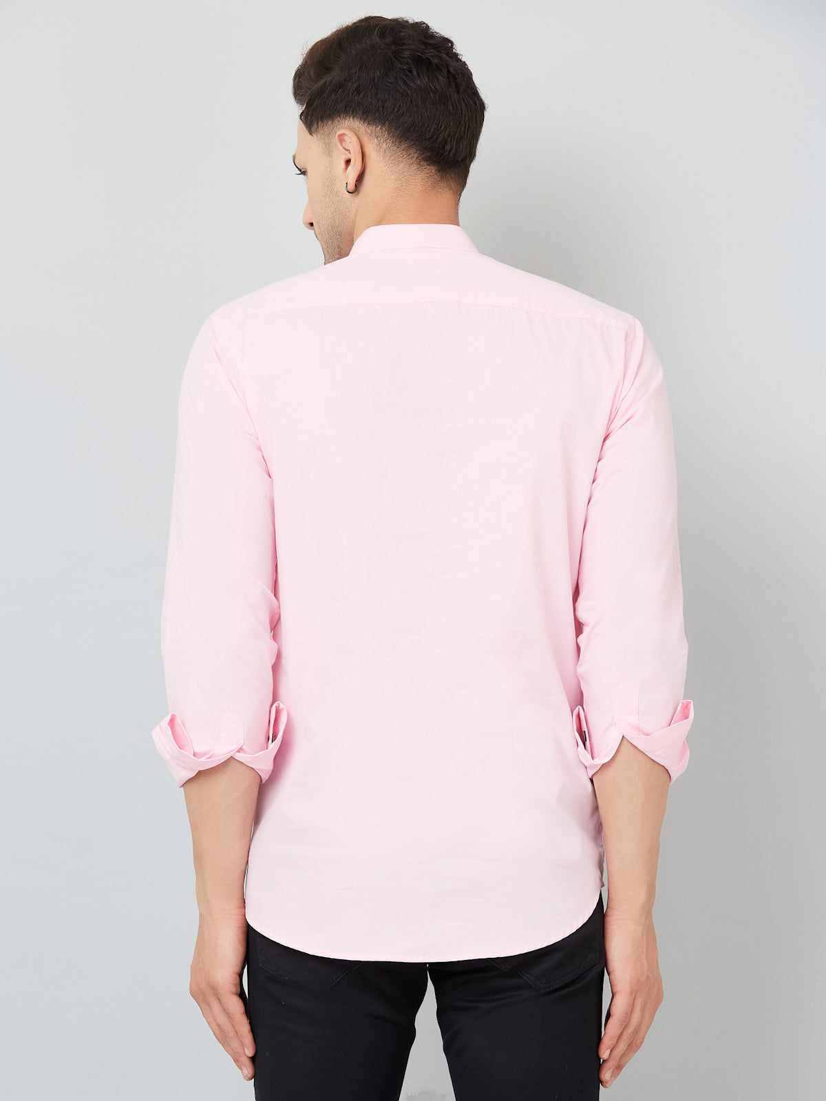 Louis Monarch Men Solid Pink Pure Cotton Straight Short Kurta