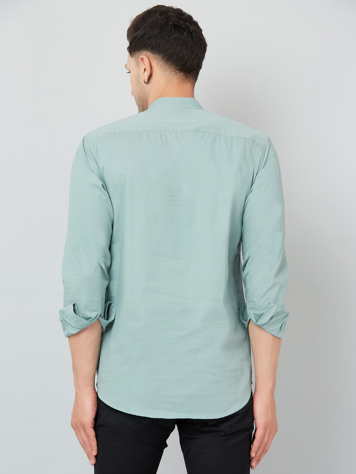 Louis Monarch Men Solid Pista Pure Cotton Straight Short Kurta