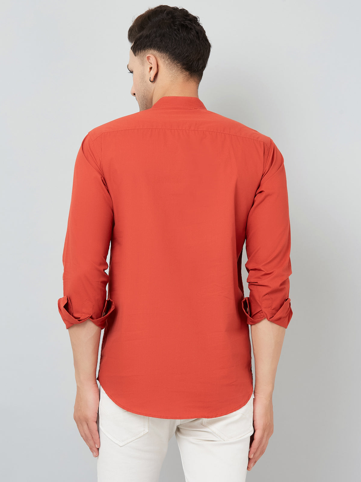 Louis Monarch Men Solid Orange Pure Cotton Straight Short Kurta