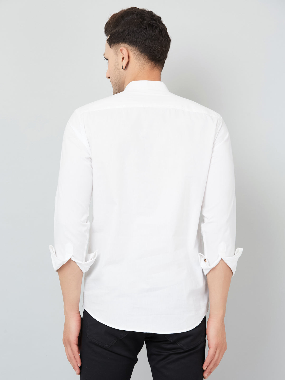 Louis Monarch Men Solid White Pure Cotton Straight Short Kurta